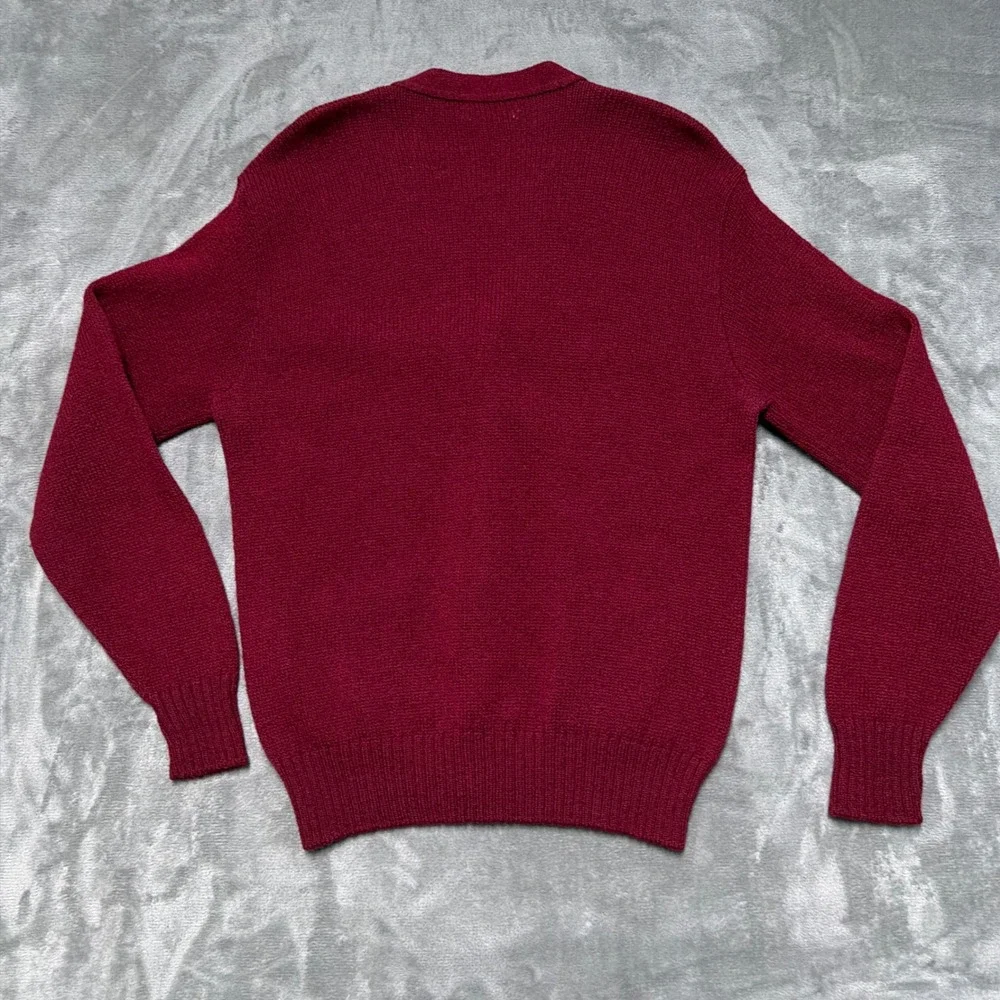 Lord Jeff The Moors‎ Cardigan Mens L Burgundy Shetland Wool Vintage USA 3504